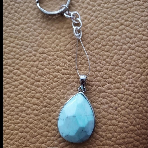 Teardrop Gemstone Keychain - Picture 2 of 5